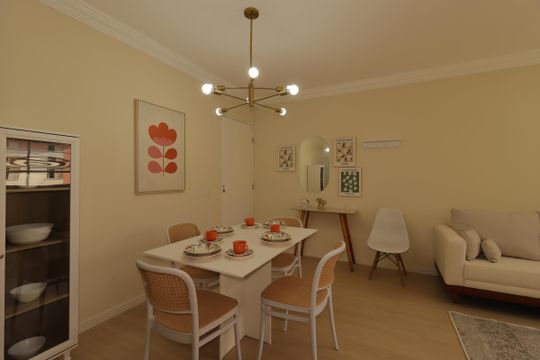 Sala de Jantar de apartamento à venda com 2 quartos, 54m² em Jardim Santo André, Santo André