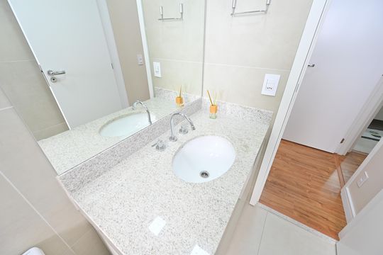 Banheiro da Suíte de apartamento à venda com 3 quartos, 95m² em Mirandópolis, São Paulo