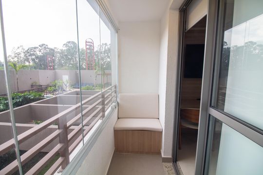 Varanda de kitnet/studio à venda com 1 quarto, 27m² em Santo Amaro, São Paulo