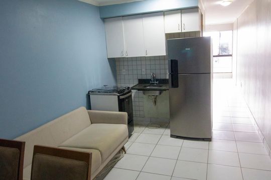 Sala - Cozinha de apartamento para alugar com 1 quarto, 37m² em Riacho Fundo I, Brasília
