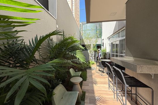 Área comum - Churrasqueira de kitnet/studio para alugar com 1 quarto, 31m² em Vila Buarque, São Paulo