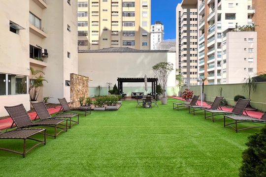 Área comum de kitnet/studio para alugar com 1 quarto, 33m² em Pinheiros, São Paulo