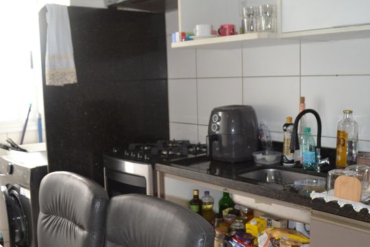 Cozinha de apartamento à venda com 2 quartos, 58m² em Jardim Atlântico, Goiânia