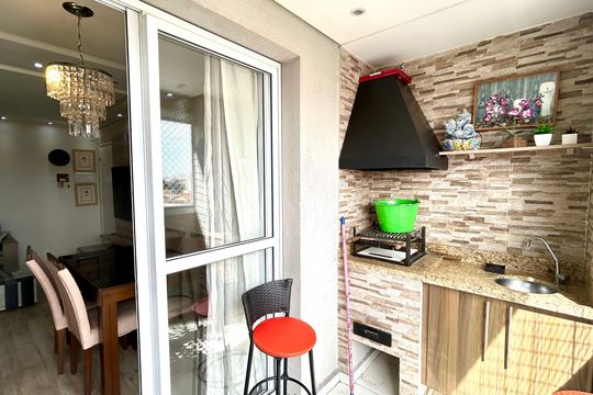 Varanda da Sala de apartamento à venda com 3 quartos, 76m² em Vila Barros, Guarulhos