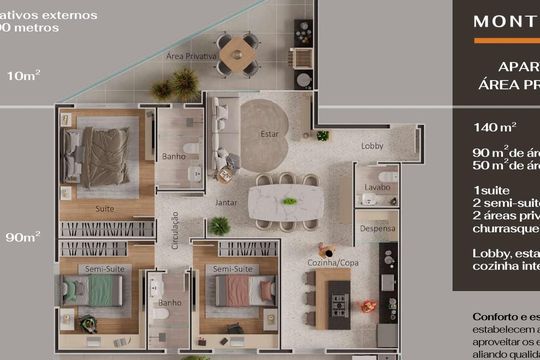 Apartamento à venda com 3 quartos, 140m² em Anchieta, Belo Horizonte