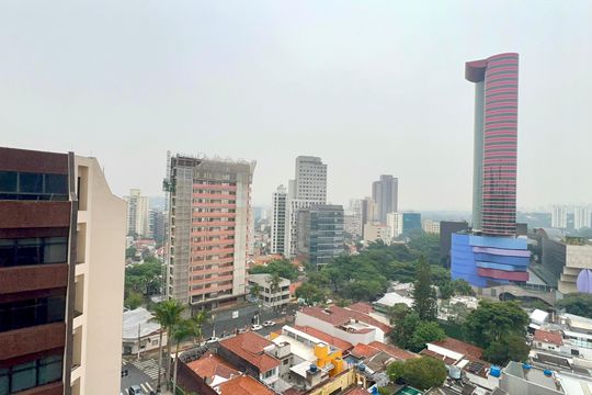 Vista da Varanda de apartamento à venda com 1 quarto, 44m² em Pinheiros, São Paulo