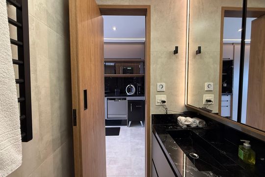 Banheiro social de kitnet/studio à venda com 1 quarto, 35m² em Consolação, São Paulo