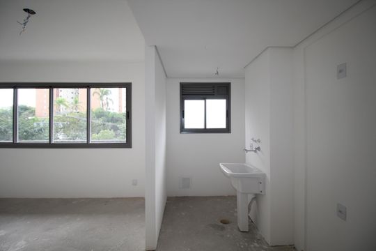 Cozinha de apartamento à venda com 1 quarto, 55m² em Jardim do Salso, Porto Alegre