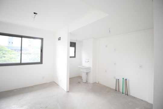 Cozinha de apartamento à venda com 1 quarto, 55m² em Jardim do Salso, Porto Alegre