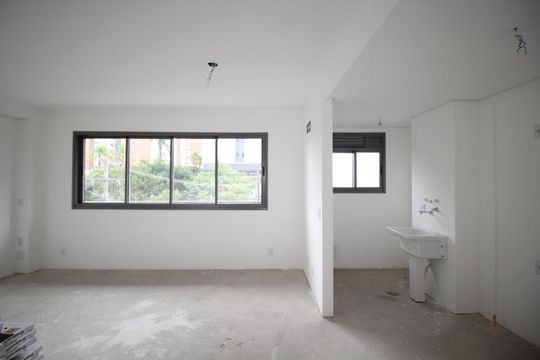 Sala de apartamento à venda com 1 quarto, 55m² em Jardim do Salso, Porto Alegre