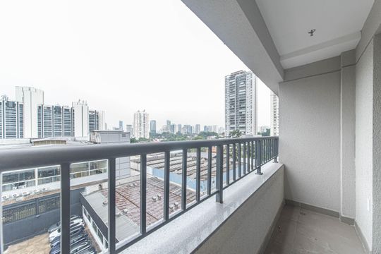 Varanda do Studio de apartamento à venda com 1 quarto, 48m² em Vila Cordeiro, São Paulo