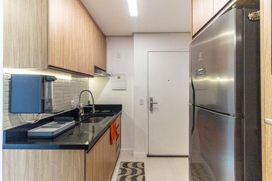 Cozinha de kitnet/studio para alugar com 1 quarto, 30m² em Centro Histórico de São Paulo, São Paulo