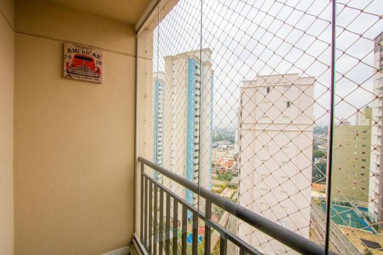 Varanda da sala de apartamento à venda com 2 quartos, 70m² em Vila Valparaíso, Santo André
