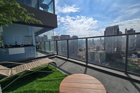 Varanda de apartamento para alugar com 1 quarto, 40m² em Jardim das Acacias, São Paulo