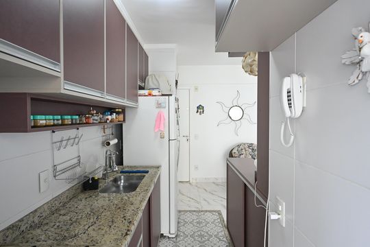 Cozinha de apartamento à venda com 3 quartos, 82m² em Jardim Umarizal, São Paulo