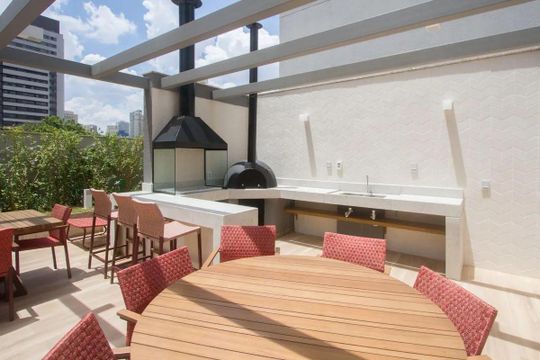 Área externa de apartamento para alugar com 2 quartos, 72m² em Santo Amaro, São Paulo