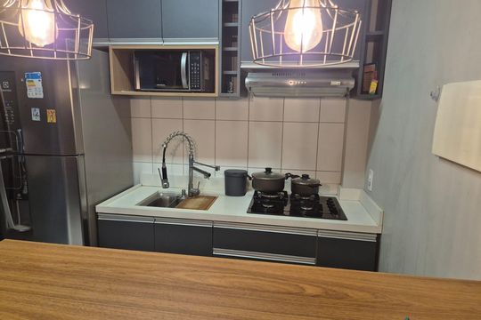 Cozinha de apartamento para alugar com 1 quarto, 27m² em Vila Butantã, São Paulo
