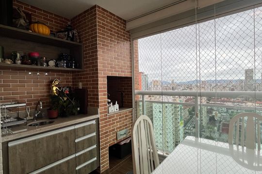 Varanda da Sala de apartamento para alugar com 3 quartos, 109m² em Gonzaga, Santos
