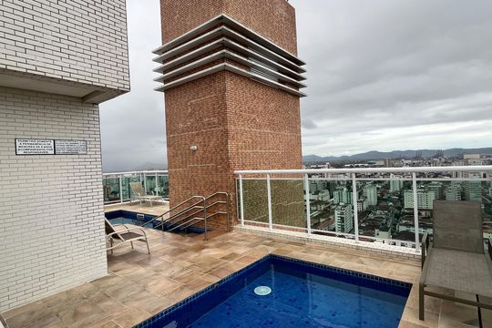Área comum - Piscina de apartamento para alugar com 3 quartos, 109m² em Gonzaga, Santos