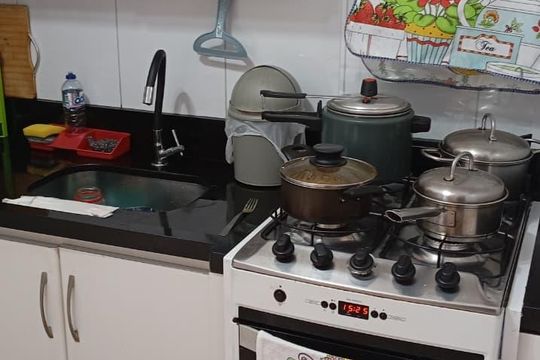 Cozinha de apartamento à venda com 2 quartos, 44m² em Parque Marajoara, Santo André