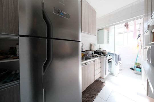 Cozinha e Área de Serviço de apartamento à venda com 2 quartos, 60m² em Parque Paineiras, São Paulo