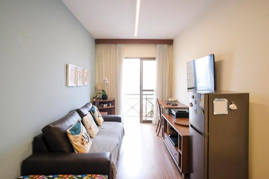 Sala de apartamento à venda com 1 quarto, 38m² em Santa Paula, São Caetano do Sul