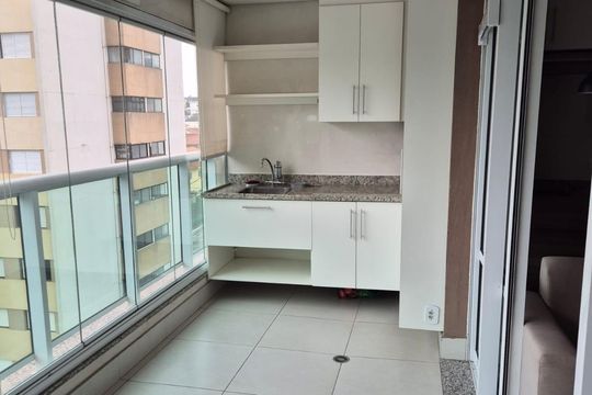 Varanda de apartamento à venda com 1 quarto, 43m² em Campo Belo, São Paulo