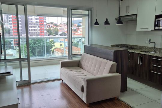Sala de apartamento à venda com 1 quarto, 43m² em Campo Belo, São Paulo