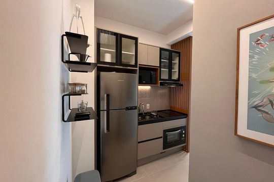 Cozinha de apartamento à venda com 1 quarto, 31m² em Perdizes, São Paulo