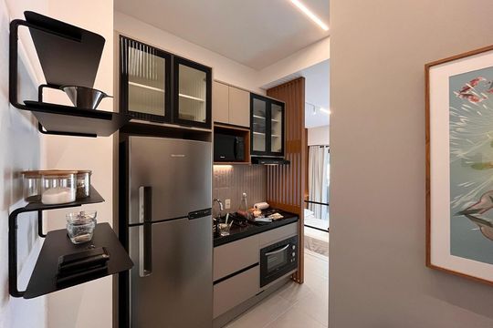 Cozinha de apartamento à venda com 1 quarto, 31m² em Perdizes, São Paulo