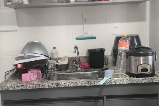 Cozinha de apartamento à venda com 1 quarto, 56m² em Vargem Grande, Rio de Janeiro