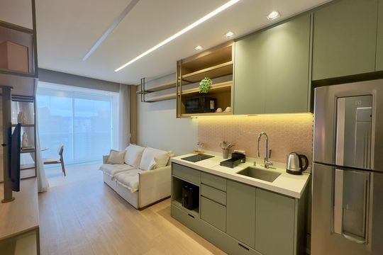 Sala Cozinha de kitnet/studio para alugar com 1 quarto, 39m² em Macedo, Guarulhos