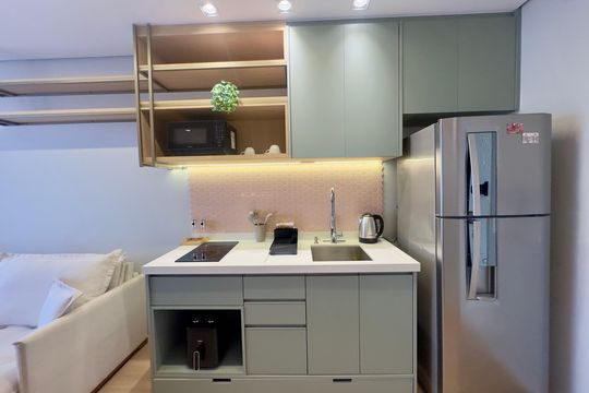 Cozinha de kitnet/studio para alugar com 1 quarto, 39m² em Macedo, Guarulhos