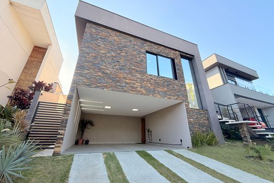 Fachada de casa de condomínio à venda com 3 quartos, 208m² em Jardim Celeste, Jundiaí