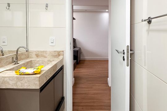 Banheiro Social de apartamento para alugar com 2 quartos, 50m² em Jd N Sra de Fatima, São Bernardo do Campo