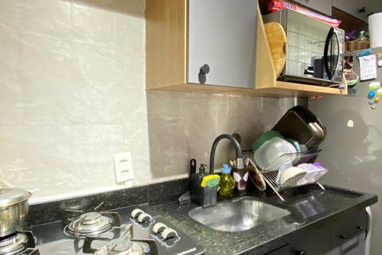 Cozinha de apartamento à venda com 2 quartos, 45m² em Jardim Francisco Mendes, São Paulo