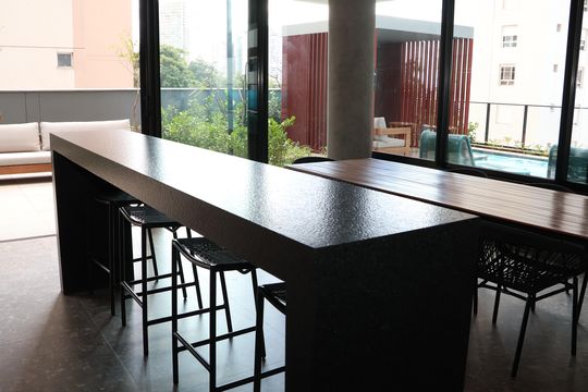 Área comum - Churrasqueira de apartamento para alugar com 1 quarto, 49m² em Setor Bueno, Goiânia
