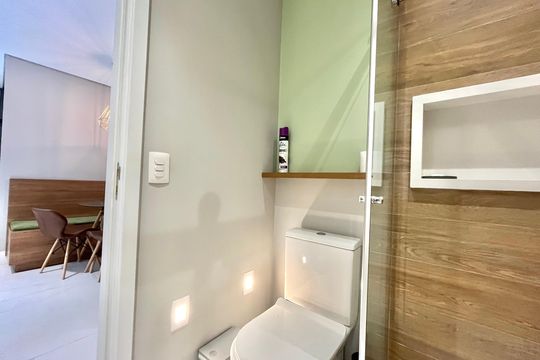 Banheiro de apartamento à venda com 1 quarto, 42m² em Vila Mascote, São Paulo