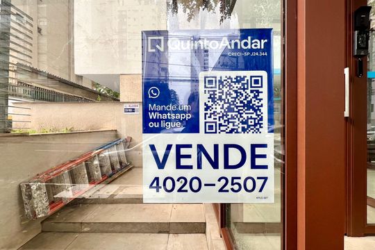 Placa de apartamento para alugar com 3 quartos, 107m² em Jardins, São Paulo