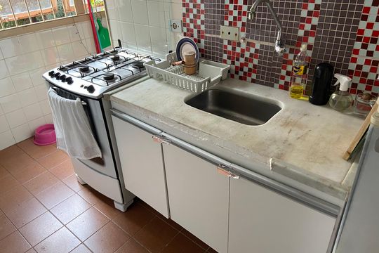 Cozinha de apartamento à venda com 2 quartos, 45m² em Jardim Boa Vista, São Paulo