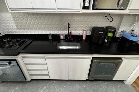 Cozinha de apartamento à venda com 3 quartos, 76m² em Parque das Nações, Santo André
