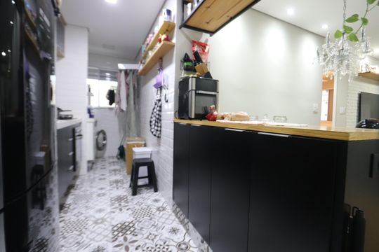 Cozinha de apartamento à venda com 2 quartos, 50m² em Vila Antonieta, São Paulo