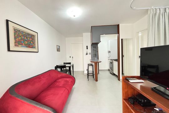 Sala de apartamento para alugar com 1 quarto, 32m² em Moema, São Paulo