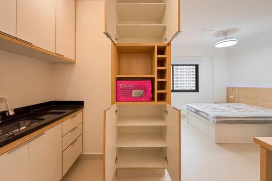 Cozinha - Armários de kitnet/studio para alugar com 1 quarto, 27m² em Vila Mariana, São Paulo
