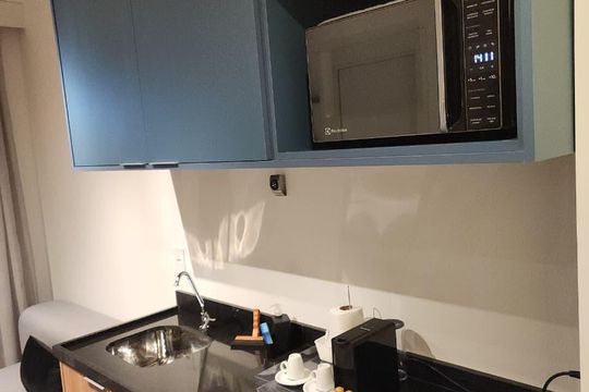 Cozinha de apartamento à venda com 1 quarto, 31m² em Vila Mariana, São Paulo