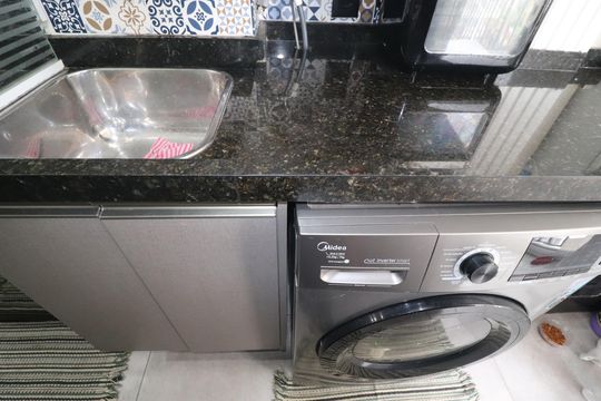 Área de Serviço de apartamento à venda com 2 quartos, 54m² em Vila Eldizia, Santo André