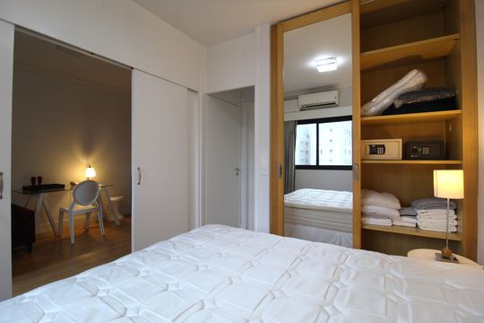 Quarto Suíte de apartamento à venda com 1 quarto, 34m² em Itaim Bibi, São Paulo