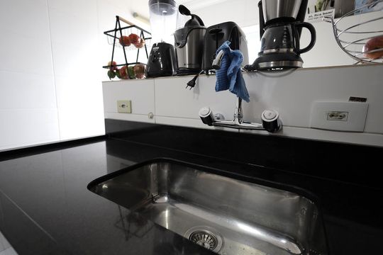 Cozinha de apartamento à venda com 3 quartos, 92m² em Parque Sao Vicente, Santo André