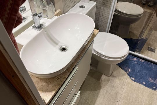 Banheiro de apartamento para alugar com 2 quartos, 35m² em Morro Nova Cintra, Santos