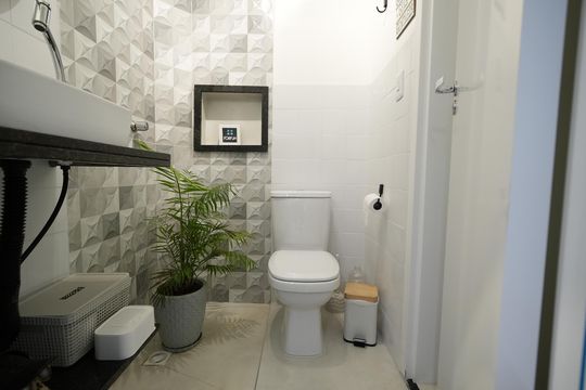 Lavabo de apartamento à venda com 2 quartos, 70m² em Jardim Bela Vista, Santo André